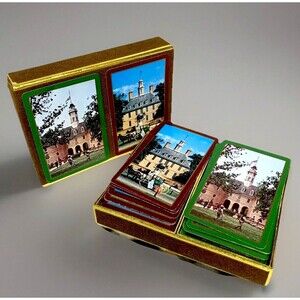 Vintage Congress Double Deck Playing Cards Williamsburg Capital Boxed Set